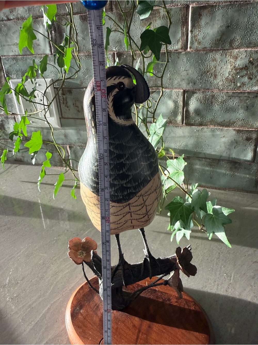 Vintage Chris Olson Hand Carved Wood California Quail Sculpture Signed Wildlife - Picture 11 of 13